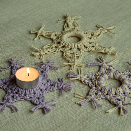Macramé vánoční hvězdy Macramé vánoční hvězdy