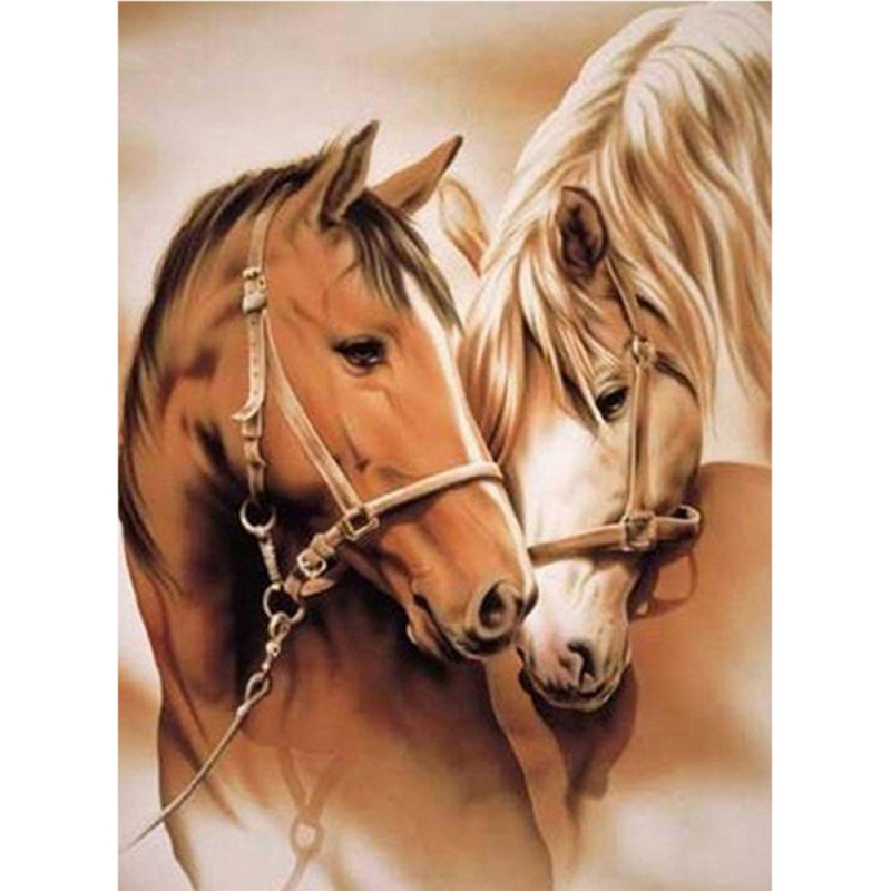 Diamantové malování obrázek - koně