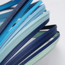 Papírové proužky na quilling 3 mm - mix modrá (120 proužků/6 barev)