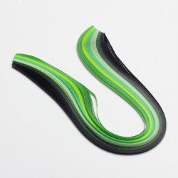 Papírové proužky na quilling 5 mm - mix zelená (120 proužků/6 barev)