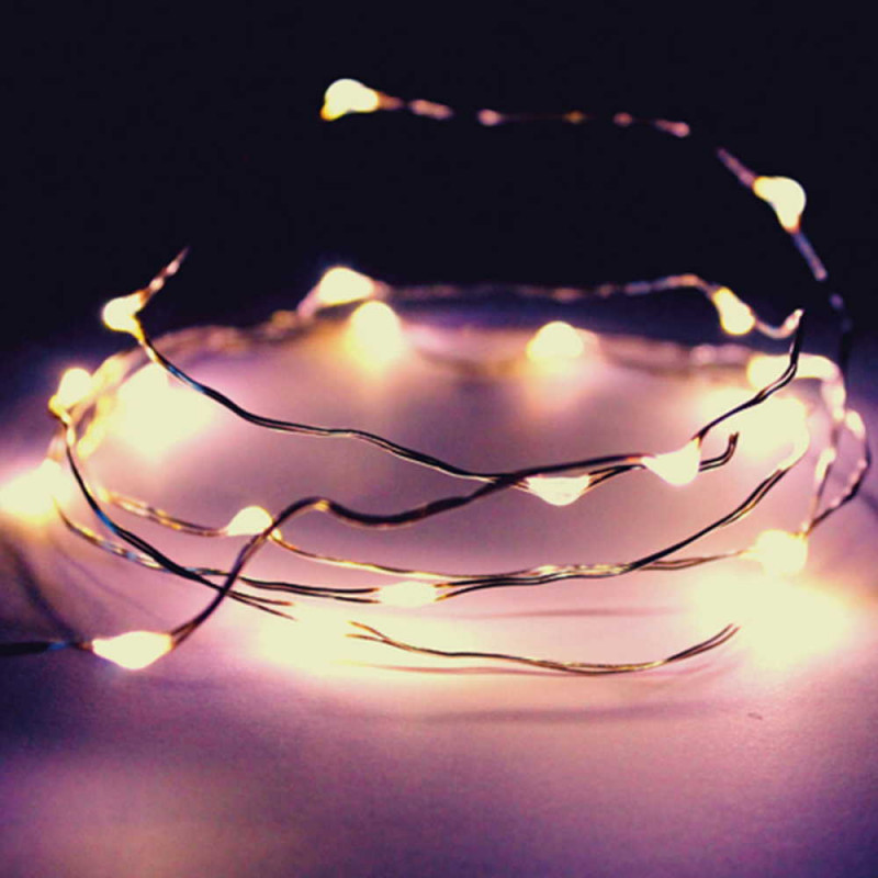 Světelný řetěz s drátkem 20 LED - slzičky teplá bílá