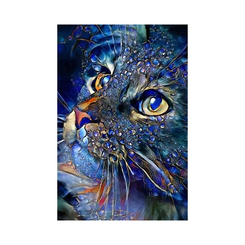 Diamantové malování – modrá kočka  - 1