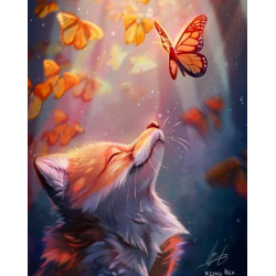 Diamantové malování – obrázek – liška s motýlky - 2